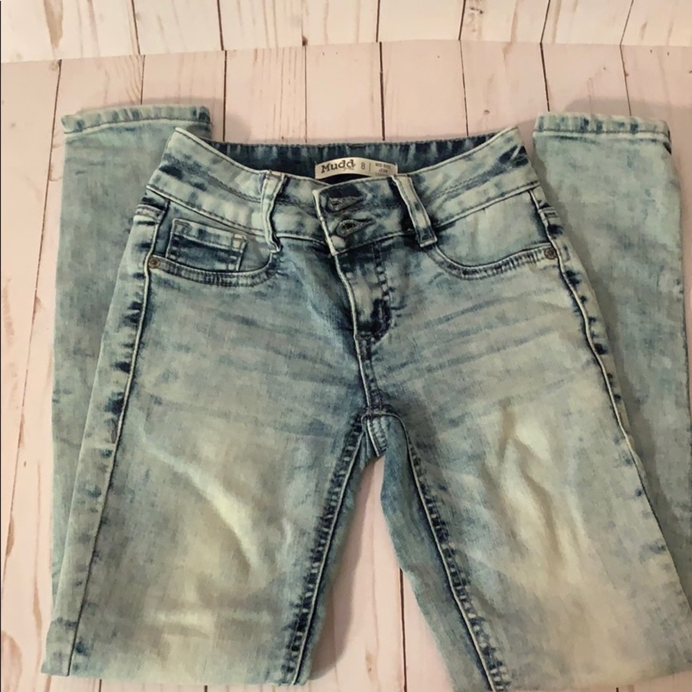 Mudd Girls acid washed mid rise jean legging